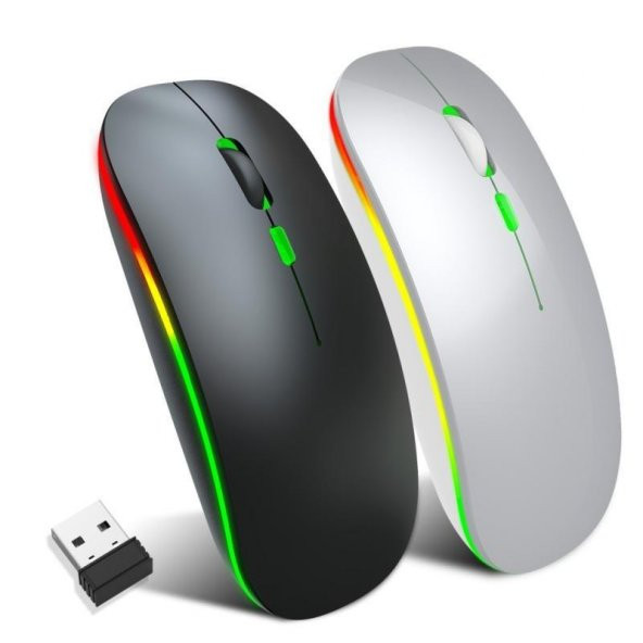 M40 Şarjlı Kablosuz Mouse 80012001600dpi 2.4Ghz Rgb Ledli