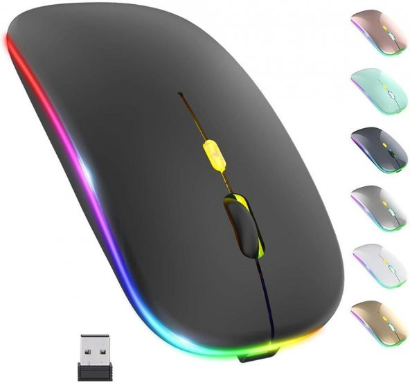 M40 Şarjlı Kablosuz Mouse 80012001600dpi 2.4Ghz Rgb Ledli - 3