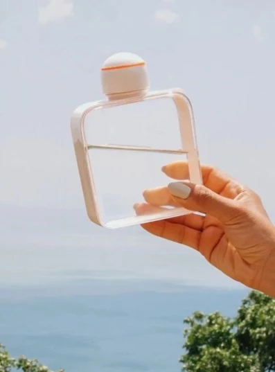 Pinterest Çanta İçi Yassı Su Matarası Suluk 450 ml ( Contalı Sızdırmaz Kapak ) - 3