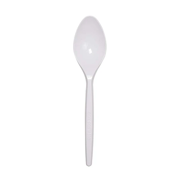 Plastik Şeffaf Beyaz Sup Kaşık - Tatlı Dondurma Kaşığı - 12.5 Cm. - 50 Adetlik Paket - Resim 2