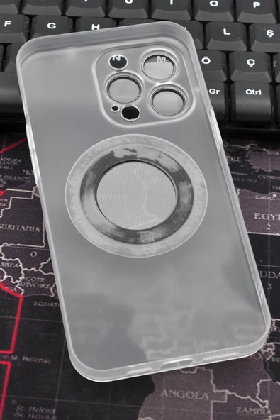 iPhone 13 Pro Max Uyumlu Beyaz Renkli Yarı Şeffaf İnce Sert Kapak Kılıf Kamera Lens Korumalı - Resim 5