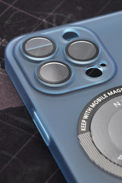 iPhone 13 Pro Uyumlu Mint Yeşil Renkli Yarı Şeffaf İnce Sert Kapak Kılıf Kamera Lens Korumalı - Resim 2