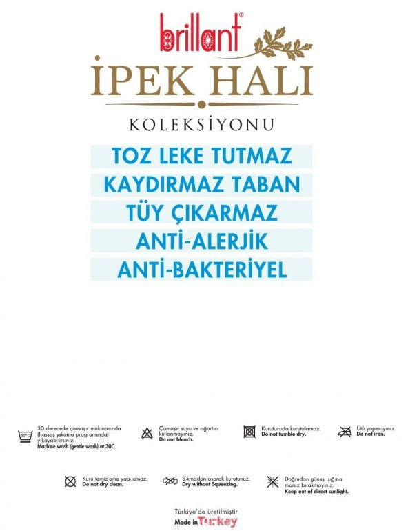 Brillant İpek Latex Kaymaz Taban Halı-HONEY HJ11766.804-(160x230) - 3