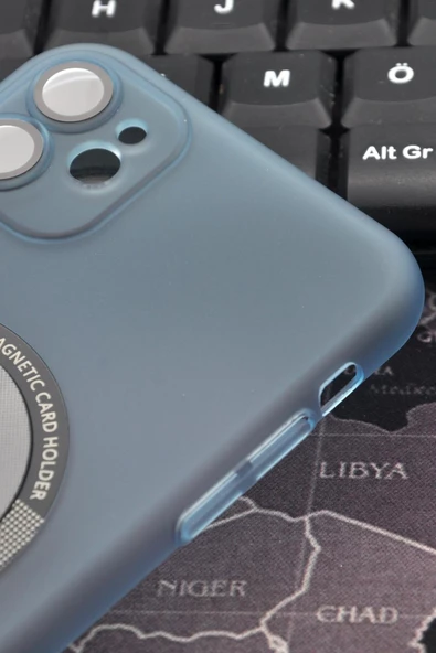 iPhone 11 Uyumlu Mint Yeşil Renkli Yarı Şeffaf İnce Sert Kapak Kılıf Kamera Lens Korumalı - Resim 3