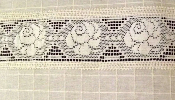 El İşi Dantelli Naturel Buldan Perdesi (140*300) - 3