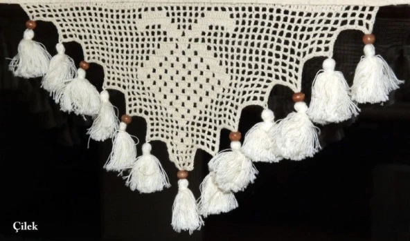 El İşi Dantelli Naturel Buldan Perdesi (140*250) - 4