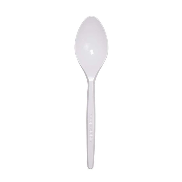 Plastik Şeffaf Beyaz Sup Kaşık - Tatlı Dondurma Kaşığı - 12.5 Cm. - 50 Adetlik 5 Paket - Resim 2