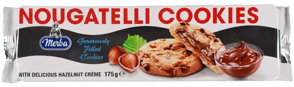 Merba Nougatelli Cookies Bitter Çikolatalı Kakaolu Fındık Kremalı Dolgulu Kurabiye 175 Gr. (1 Paket) - 3