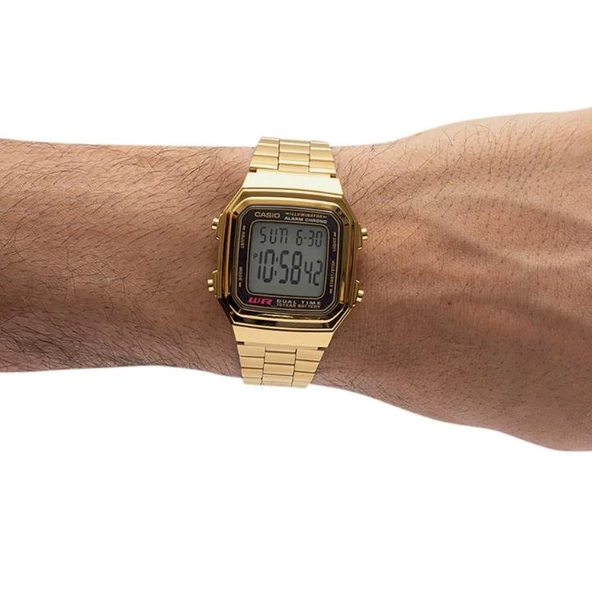 Casio Retro A178WGA-1ADF Unisex Kol Saati - Resim 4