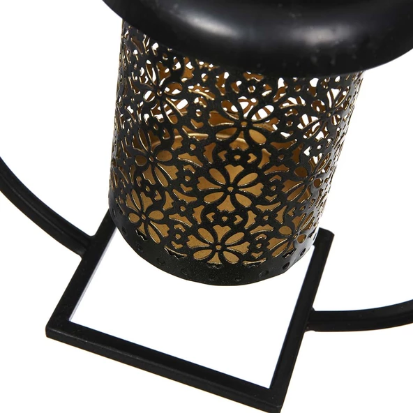 Rumi Kesme Metal Standlı Mumluk 17cm - 7
