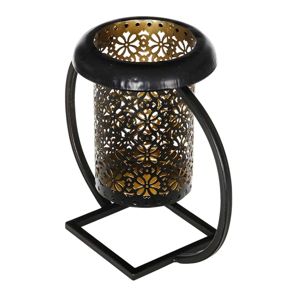 Rumi Kesme Metal Standlı Mumluk 17cm - 6