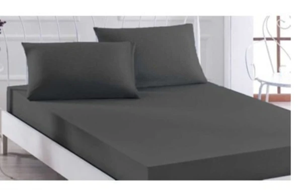 Özdilek Fitted Lastikli Tek Kişilik Çarşaf Seti (100x200)-Antrasit