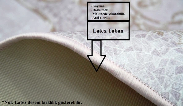 Brillant Latex Yuvarlak Kaymaz Taban Halı-SARMAŞIK HLD11309.801-(150Q) - 5