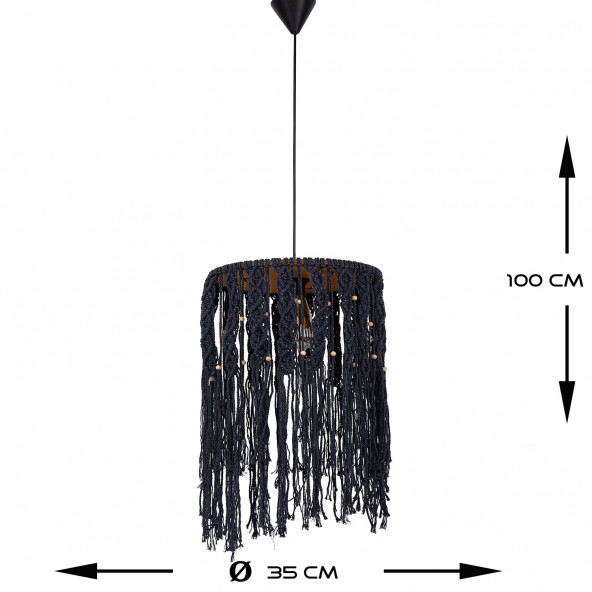 LİLATOLYE Atolye Zed Makrome Voluted Gri Avize ZED84 - 4