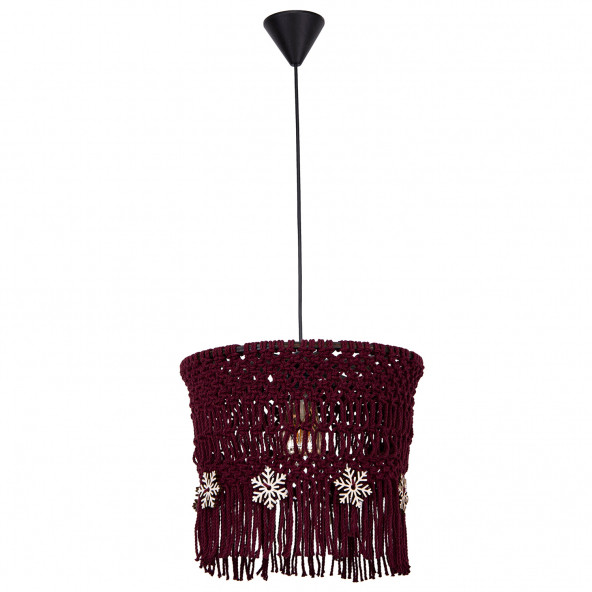 LİLATOLYE Atolye Zed Makrome Kar Bordo Avize ZED89 - 2