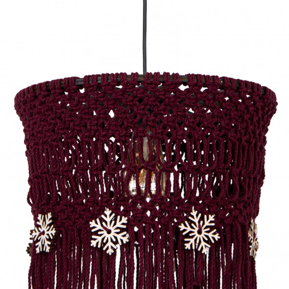 LİLATOLYE Atolye Zed Makrome Kar Bordo Avize ZED89 - 3