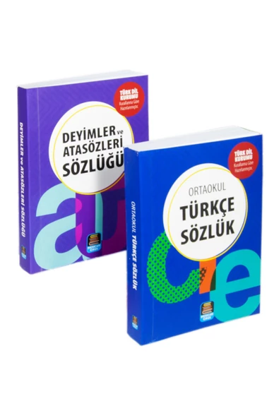 Türkçe Sözlük ve Atasözleri Deyimler Sözlüğü Tdk Onaylı 1.Hamur Karton Kapak 2 Li Set