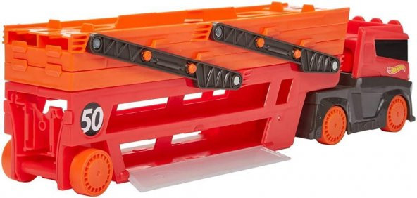 Hot Wheels Mega Tır Turuncu 50 Araç Kapasiteli Rampalı GHR48 - 4