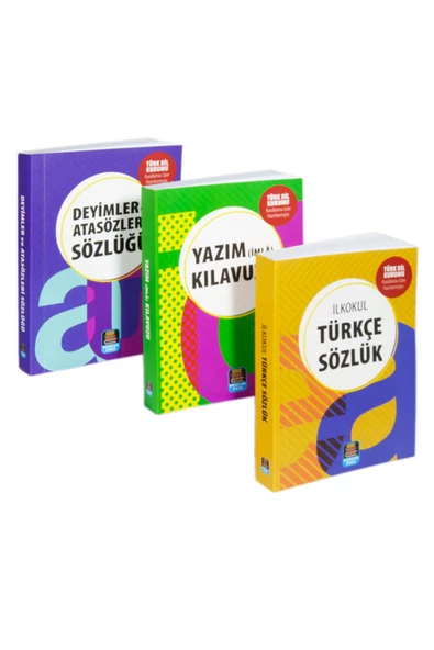 İlkokul Türkçe Sözlük Atasözleri ve Deyimler Sözlüğü Yazım (İmla) Kılavuzu 3'Lü Set TDK Onaylı