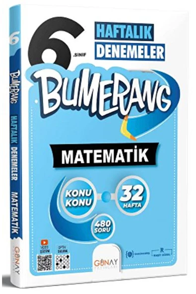 6. Sınıf Bumerang 32 Haftalık Matematik Denemeleri / Kolektif / Günay Yayınları / 9786257150996