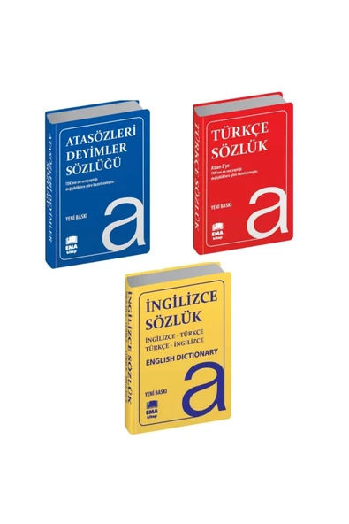 EMA YAYINLARI SÖZLÜK SETİ 3 LÜ TÜRKÇE SÖZLÜK + İNGİLİZCE SÖZLÜK + ATASÖZLER VE DEYİMLER SÖZLÜĞÜ