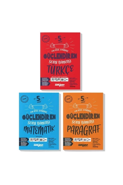 Ankara 5. Sınıf Türkçe Matematik Paragraf Güçlendiren Soru Bankası Seti 2023 (3 Kitap)
