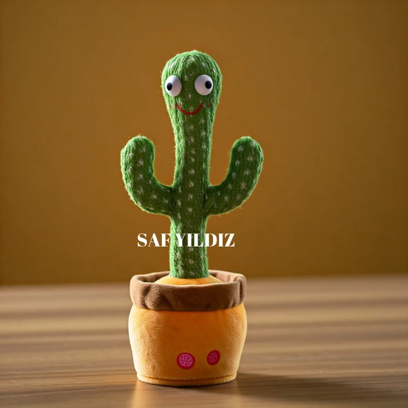 SAF YILDIZ Konuşan Kaktüs Dans Eden Taklitli Sesli Kaktüs