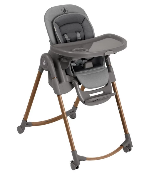 Maxi-Cosi Minla Plus 6'sı Bir Arada Ahşap Görünümlü 4 Tekerlekli Mama Sandalyesi Elegance Graphite - Resim 2