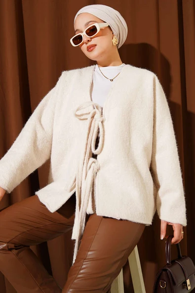 Önü Bağlamalı Kaşe Kimono Taş