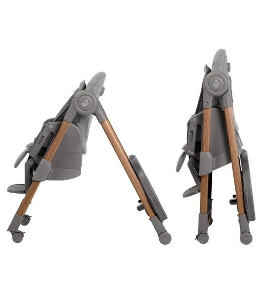 Maxi-Cosi Minla Plus 6'sı Bir Arada Ahşap Görünümlü 4 Tekerlekli Mama Sandalyesi Elegance Graphite - Resim 4