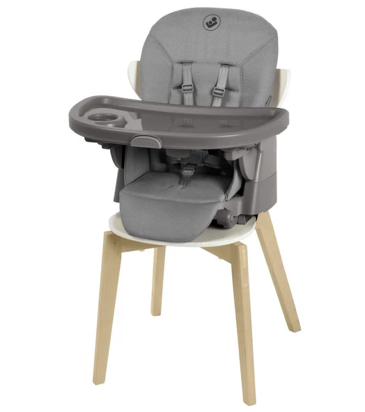 Maxi-Cosi Minla Plus 6'sı Bir Arada Ahşap Görünümlü 4 Tekerlekli Mama Sandalyesi Elegance Graphite - Resim 3