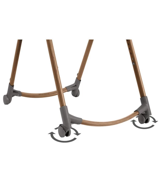 Maxi-Cosi Minla Plus 6'sı Bir Arada Ahşap Görünümlü 4 Tekerlekli Mama Sandalyesi Elegance Graphite - Resim 5