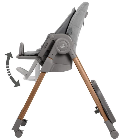 Maxi-Cosi Minla Plus 6'sı Bir Arada Ahşap Görünümlü 4 Tekerlekli Mama Sandalyesi Elegance Graphite - Resim 9