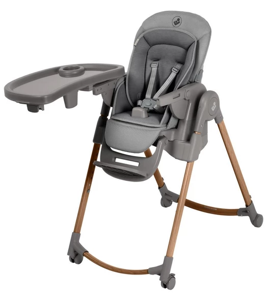 Maxi-Cosi Minla Plus 6'sı Bir Arada Ahşap Görünümlü 4 Tekerlekli Mama Sandalyesi Elegance Graphite - Resim 6