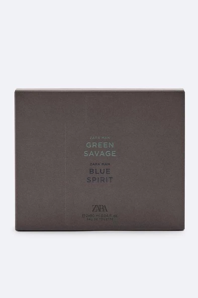 ZARA MAN GREEN SAVAGE + ZARA MAN BLUE SPIRIT EAU DE TOILETTE 2X 90 ML - Resim 4