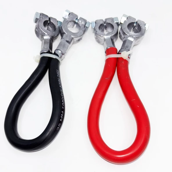 SUN-SNR 2 Adet 35 mm2 Akü Birleştirici Ara Kablosu 35 cm Uzunluğunda CCABT35S030-T2 - 5