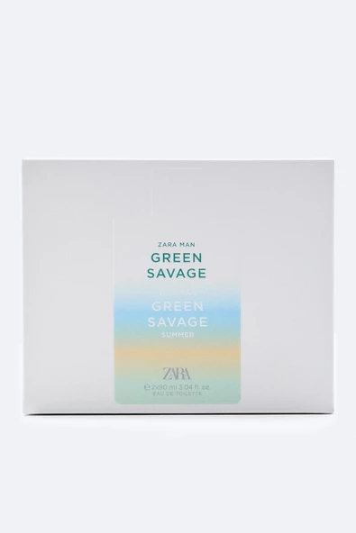 ZARA MAN GREEN SAVAGE + ZARA MAN GREEN SAVAGE SUMMER EDT 2X 90 ML - 2
