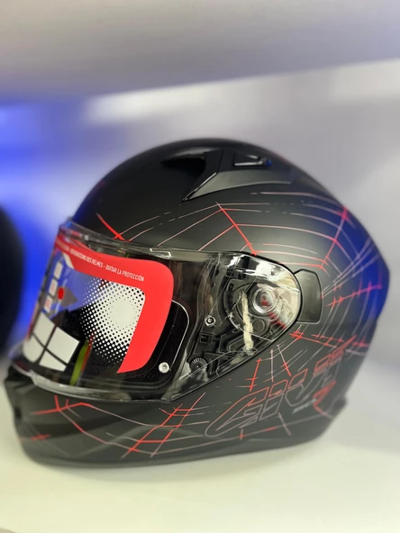 GIVI 50.7 PHOBIA MAT SİYAH-KIRMIZI KASK - 3