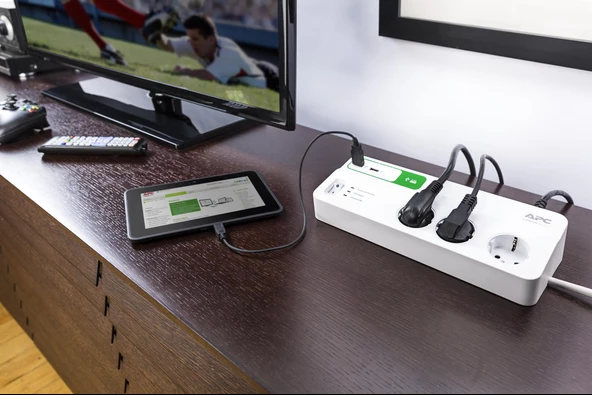 SCHNEIDER ELECTRIC PM6U-GR APC 6'LI AKIM KORUMALI PRİZ - 2 USB HIZLI ŞARJ - 5