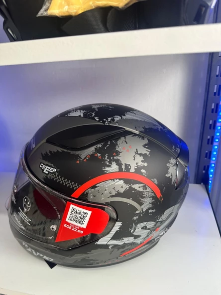 LS2 RAPID 2 CIRCLE MAT SİYAH-KIRMIZI KASK - 5