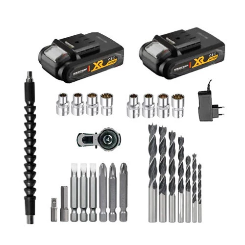 Darbeli Titan Şanjuman 105Nm 2x Akülü Şarjlı Akülü Vidalama Matkap 27 Parça Set Hediye - 5