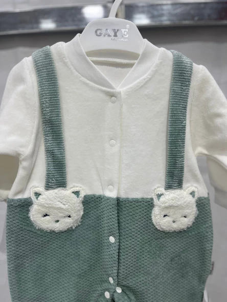 ugurböceğiçocuk Slopet Görünüm Ayılı Kadife Bebek Tuluım 2339 - 11