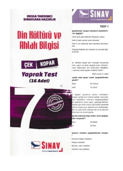 7.Sınıf Din Kültürü ve Ahlak Bilgisi Yaprak Test Sınav Dergisi Yayınları