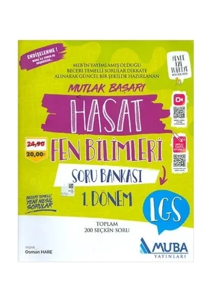 LGS 1. Dönem Fen Bilimleri Hasat Soru Bankası Muba Yayınları