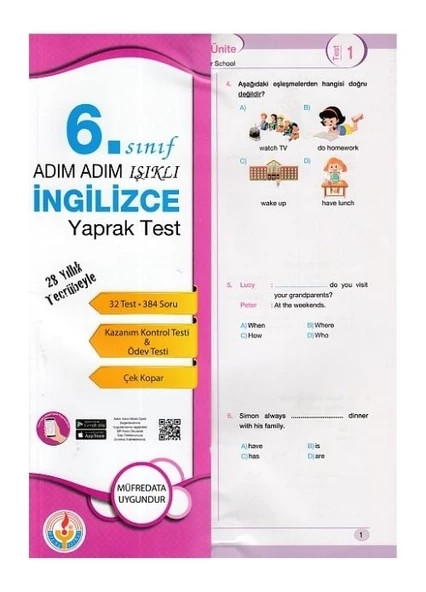 6. Sınıf Adım Adım Işıklı İngilizce Yaprak Test Bilal Işıklı Yayınları