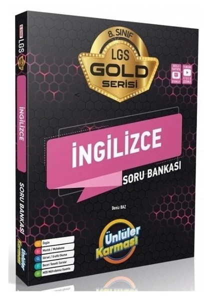 8. Sınıf LGS İngilizce Gold Serisi Soru Bankası Ünlüler Karması