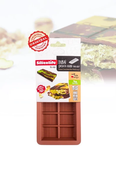 Dubai Çikolatası Kalıbı 2'li Set, Silikon Çikolata Kalıbı 2 Adet (18x8x2 cm) - 3