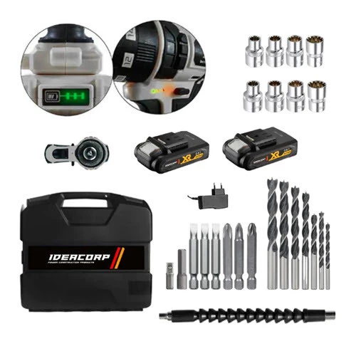 Darbeli Titan Şanjuman 105Nm 2x Akülü Şarjlı Akülü Vidalama Matkap 27 Parça Set Hediye - 3