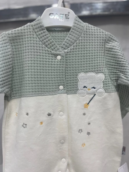 ugurböceğiçocuk Yıldız Ayı Baskılı Kadife Bebek Tulum 2325 - 10