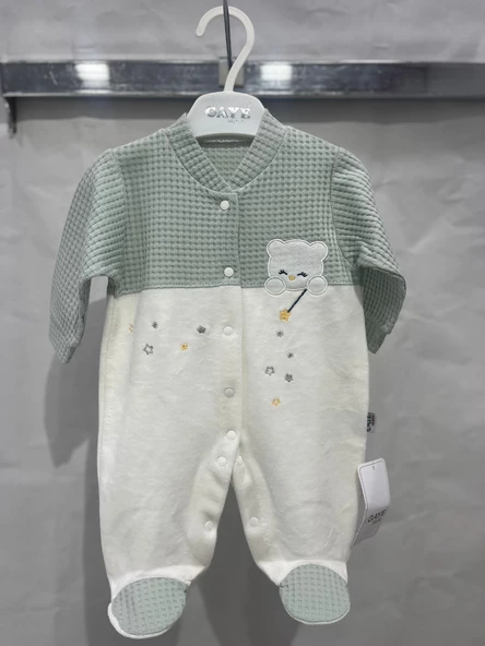 ugurböceğiçocuk Yıldız Ayı Baskılı Kadife Bebek Tulum 2325 - 5